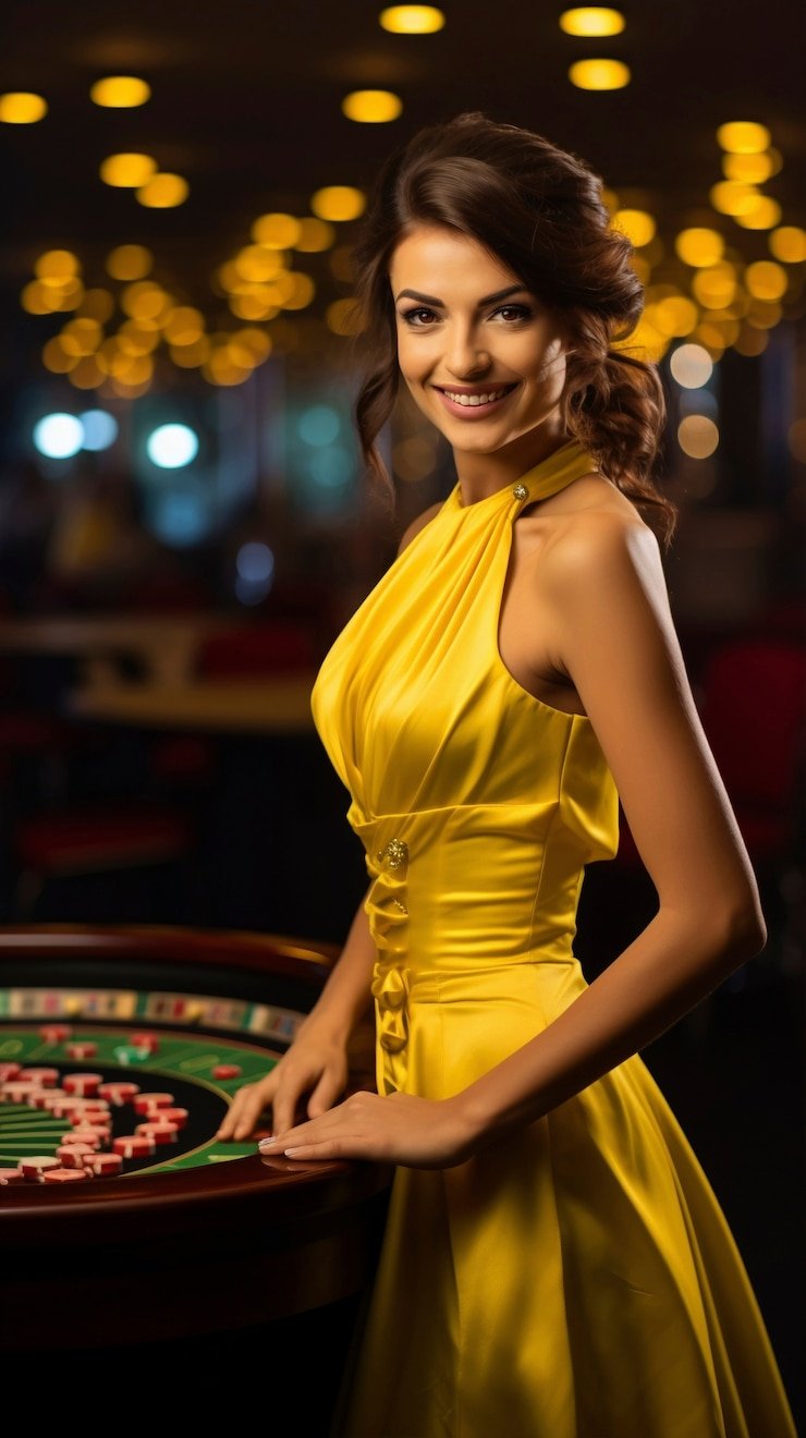 Antarmuka Live Chat bahagia4d dengan meja blackjack dealer langsung dan panel obrolan di samping layar permainan